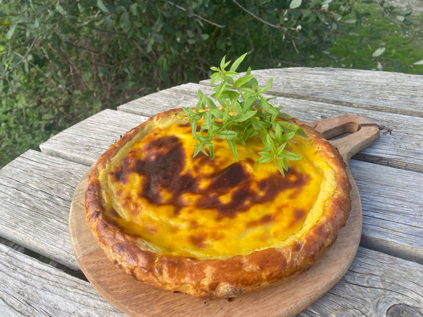 Flan à la verveine citronnée (21 cm = 4 pers.)